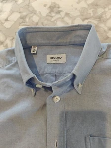 Ivy League OCBD Besnard Mercer & Sons Anglo Italian Blue Oxford - Picture 1 of 9