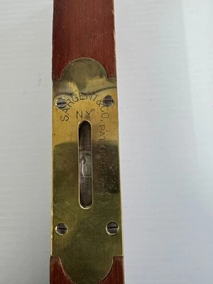 Sargent 12" Wood and Brass Level Pat date Oct 29, 1912 - Image 1 of 3