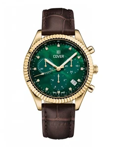 COVER CO207.08 Valentina Chrono Crystal White Pearl Gold Damenuhr mit Lederband - Picture 1 of 1