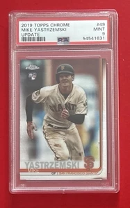 2019 Topps Chrome Mike Yastrzemski #49 PSA 9 Graded Card RC Kansas City Royals - Picture 1 of 4