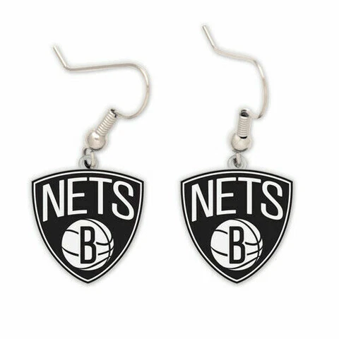 Brooklyn Nets Dangle Earrings NBA New  FREE SHIPPING Cover