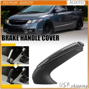 Black Parking Brake Knob Grip Lever Cover Handle Set for Honda Civic 2006-2011 - Picture 1 of 11