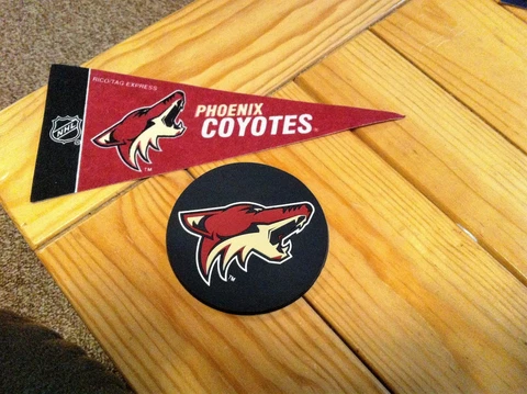 PHOENIX COYOTES MINI PENNANT & BUD LIGHT COYOTES RUBBER COASTER Cover
