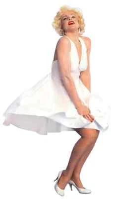 Hollywood Starlet Años 50 Icono Marily Monroe Vestido Blanco Halloween Adulto Disfraz Foto 1 de 2