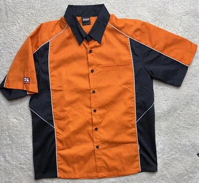 SIMPSON Pit Crew Mechanic Racing Orange Work Shirt  Embroidered Men’s Small - Image 1 of 4
