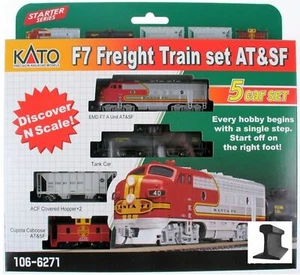 Kato ~ N Scale ~ Santa Fe ~ F-7 Freight Train Set ~ F-7 & 4 Cars ~ 106-6271DCC - Picture 1 of 3
