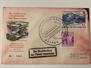 Ersttagsbrief Österreich 1962 Raketenpost , mit Bruchlandung-Stempel Selten (47) - Bild 1 von 7