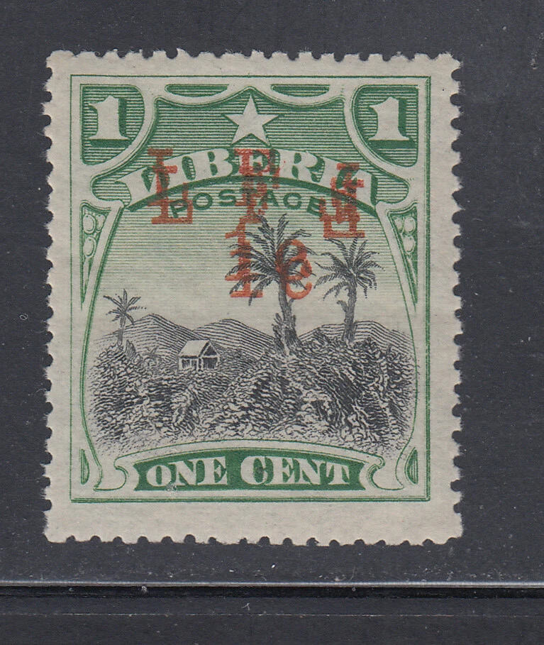 Liberia # M3a COMO NUEVO 1916 Militar 2da F Variedad Invertida DOBLED Foto 1 de 1