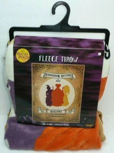 Hocus Pocus Fleece Throw Blanket Hallows Eve Sanderson Sisters Witch Silhouette - Picture 1 of 4