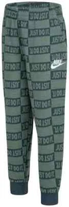 Nike Little Kids' Sportswear Textured Club Fleece Joggers Oil Green Size 7 - Picture 1 of 6