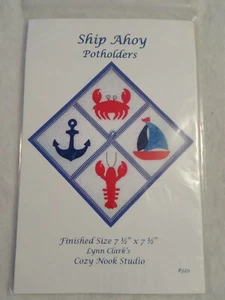 Cozy Nook Studio "Ship Ahoy" Potholders Quilting Pattern - Picture 1 of 2