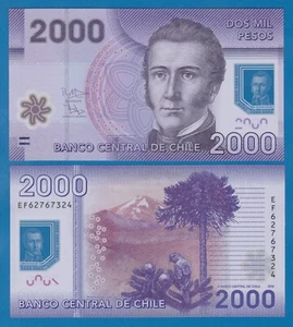 Chile 2000 Pesos P 162f 2016 UNC Polymer ( P 162 f ) - Picture 1 of 1