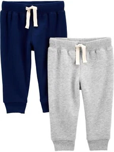 Boys' 2-Pack Pull on Fleece Pants Grey Heather/Navy 5T - Picture 1 of 3