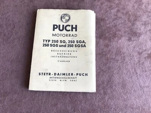 Original Puch Motorrad 250 SG SGA SGS SGSA descripción manual de instrucciones 1954 - Imagen 1 de 3