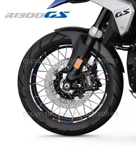 Adesivi cerchio decalcomania ruota moto R1300GS per BMW R1300 GS strisce avventura - Foto 1 di 3