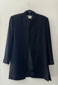 Vintage Lord and Taylor Black Wool Blazer Jacket Embroidered Women’s Size 4 - Picture 1 of 14