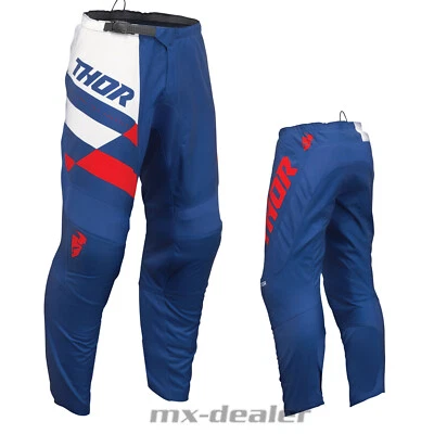 Thor MX Sector Checker Navy Red Cross Pants Cross Motocross Enduro Quad - Image 1 of 4