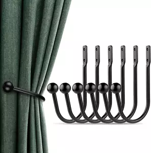 Curtain Holdbacks, 6 Pcs Curtains Holder Wall Mounted Drapery Tiebacks Retro Win - Picture 1 of 12