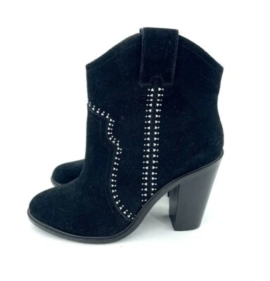 Joie Monte Black Suede Leather Studded Ankle Booties SZ 37 EU New $365 SH29 - Image 1 of 4