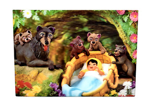 Disney Jungle Book Hologram Card,Baby in Basket in Forest,Family of Wolves,1966