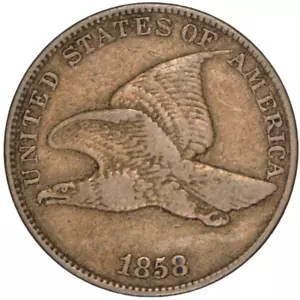 1858 Flying Eagle Cent Large Letters ~ VF - Afbeelding 1 van 2