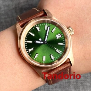 20ATM 36mm CuSn8 Bronze NH35A Auto Men Watch Sapphire Glass Green Sunburst Dial - Picture 1 of 9