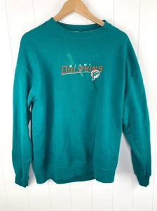 Vintage NFL Miami Dolphins Pullover Felpa Girocollo Y2K Taglia L - Foto 1 di 7