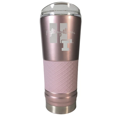 Illinois Fighting Illini 24oz. Draft Rose Gold Tumbler Cover