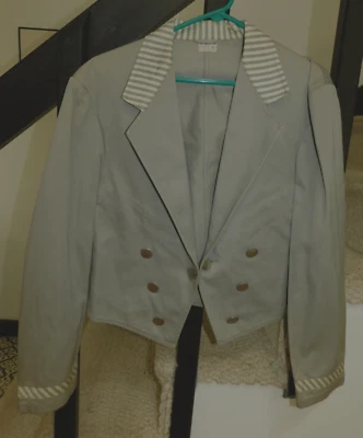 Винтажный ANGELICA Sanforized укороченный пальто серый хлопок Angelica размер 42 новый без ЯРЛЫКОВ - Изображение 1 из 4