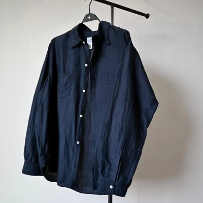 Post Overalls Neutra 2 crinkle linen blend shirt, size XL, made in Japan - Image 1 of 4