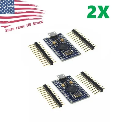 2Pcs Pro Micro ATmega32U4 5V 16MHz Replaces ATmega328 Pro Mini - Image 1 of 4