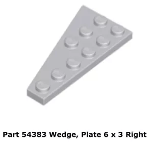 Lego 3x 54383 Light Bluish Gray Wedge, Plate 6 x 3 Right 8039 - Picture 1 of 1