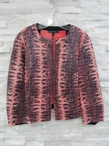 Lafayette 148 Leather Jacket $2,298 Melon Black Snakeskin Print Griffith 4 - Picture 1 of 7