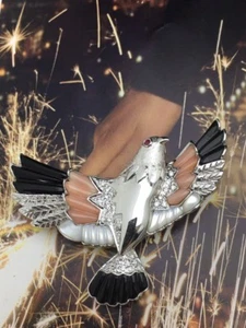 Ladies Estate Piece 18K White Gold Diamond Coral Onyx Dove BIRD Pin Pendant - Picture 1 of 12