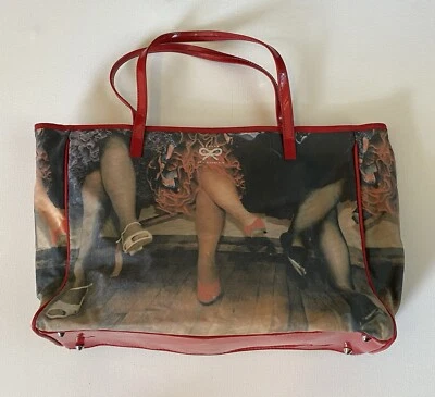 Bolso de Mano Anya Hindmarch Vintage Estampado Transcripción Beige Rojo Negro Foto 1 de 4