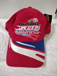 Vintage NASCAR Daytona 500 16 febbraio 2003 Cappello A Scacchi Bandiera Sport Nuovo con Etichetta - Foto 1 di 9