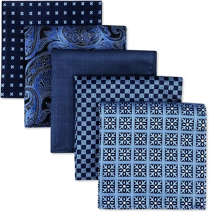Lote de 5 Pañuelos Cuadrados de Bolsillo para Hombres SHLAX&WING Surtidos - Imagen 1 de 12