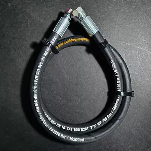 3/8” x 60” 2-Wire Hydraulic Hose Assembly with 3/8 FEMALE JIC37° Ends, (9/16-18) - Picture 1 of 3