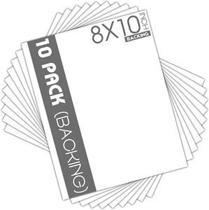 , 10 Pack 8X10 White Backing Boards, Cardboard for Arts, Prints, Frames, Photos - Picture 1 of 7