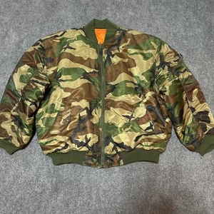 NEU C-4 Jacke Herren Large Grün Camouflage Orange Bomber Wende Rippbündchen Code - Bild 1 von 14