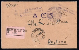 POSTA MILITARE 1944 Raccomandata da PM 181 a Avellino (V1) - Picture 1 of 1