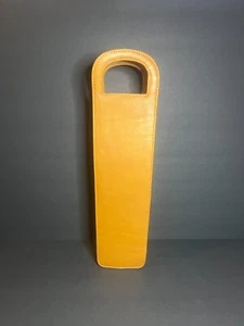 Clava Vachetta Tan Leather Single Wine Bottle Carrier Holder Bag w/ Handle 15" - Picture 1 of 7