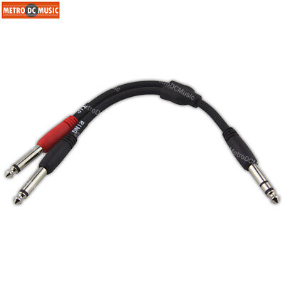 Pig Hog Splitter Cable 1/4  TRS Stereo Male To Dual 1/4  Mono Male Plugs Y NEW • 11.69€