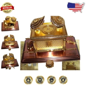 Elegante réplica del Arca de la Alianza chapada en oro - Perfecto para coleccionistas y regalos - Imagen 1 de 6