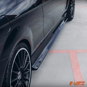 MARS Carbon Fibre Side Skirts lip Spoiler for Mercedes Benz W204 C204 C63 AMG - Picture 1 of 8