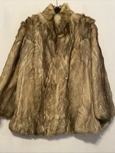 Incredibile cappotto donna COYOTE vera PELLICCIA di lusso VINTAGE taglia large anni 70 - 80 - Foto 1 di 12