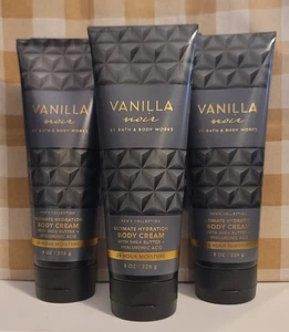 Bath & Body Works Men's Collection VANILLA NOIR Ultimate Hydration Body Cream X3 - Picture 1 of 1