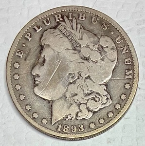 1893-O Morgan Silver Dollar, VG Details, Cleaned & Scratched, Key Date! - Picture 1 of 2