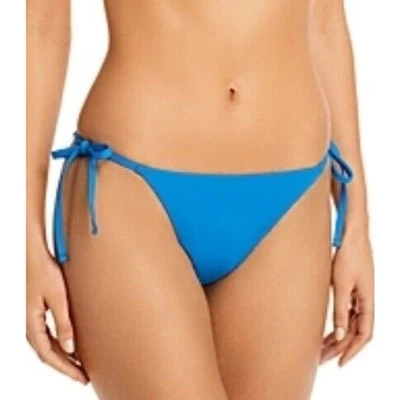 Parte inferior de bikini Aqua Swim azul con corbata lateral, talla grande Foto 1 de 4