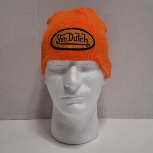 Vintage Von Dutch Spell Out Made In USA Beanie Hat Purple Y2K Jnco Ed Hardy - Picture 1 of 9
